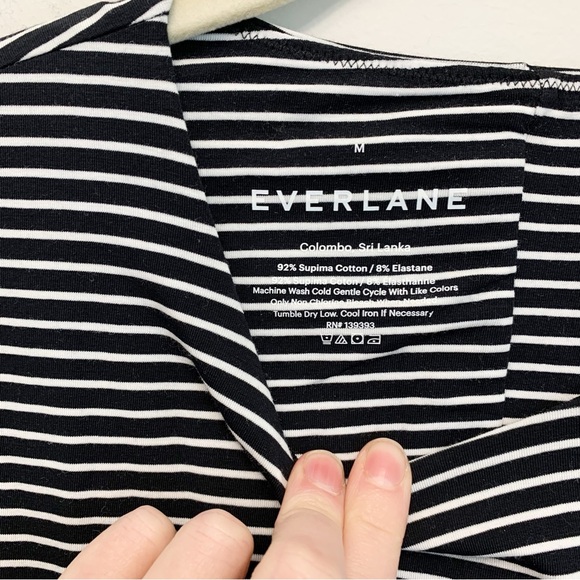 Everlane The Short-Sleeve Crew Neck Stripe Bodysuit Medium - Picture 7 of 13